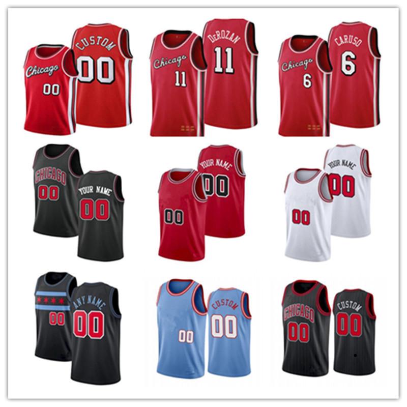 

75th Custom Basketball Jerseys Mens Women Youth DeMar 11 DeRozan Nikola 9 Vucevic Zach 8 LaVine Alex 6 Caruso Chicago''Bulls''Jersey, Color4