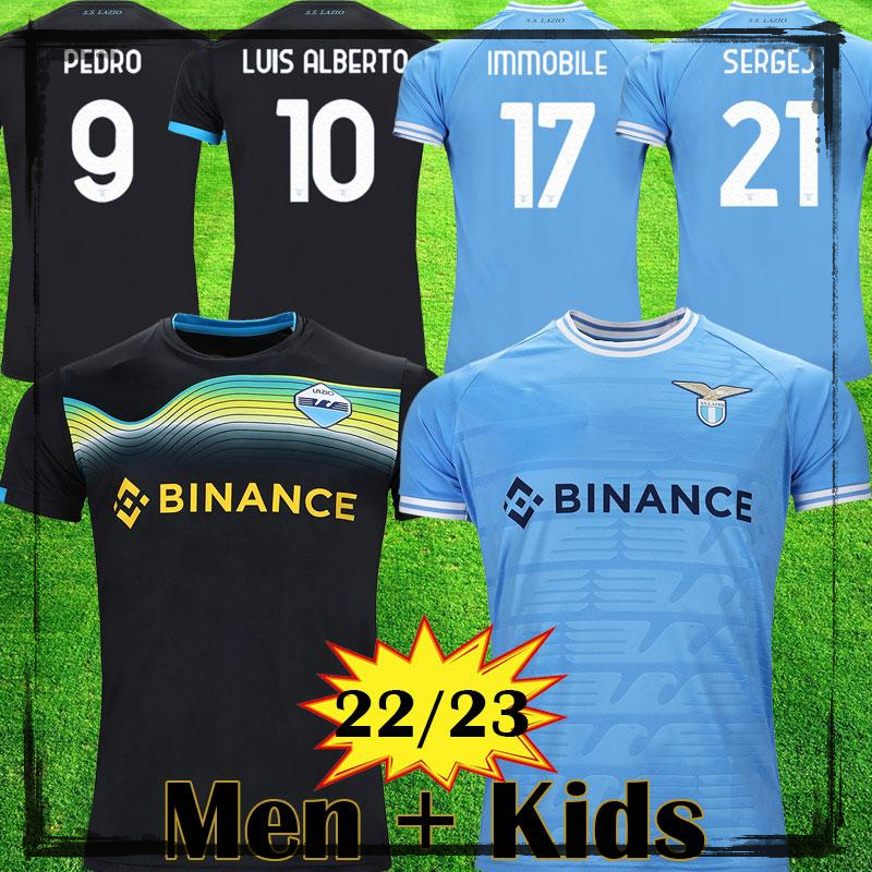 

22 23 Lazio soccer jerseys SERGEJ 2022 2023 LAZ anniversary football shirt PEDRO LUIS ALBERTO IMMOBILE Men Kids kits maglia da calcio, League away