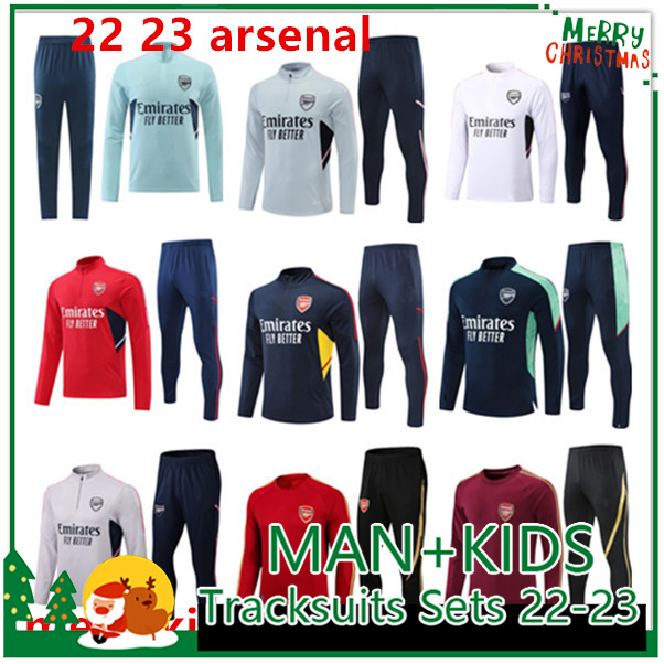 22 23 Jerseys de football Suit de formation Gunners 2022 2023 Sportswear Men Kids Kit Arsen Soccer Jersey Tracksey