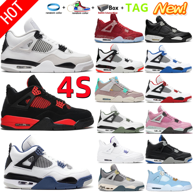 

2022 IV 4 4S Basketball Shoes University Blue Midnight Navy Messy Room Black Cat White Neon 95 Unisex Sports Sneakers Trainers Fire Red Bred