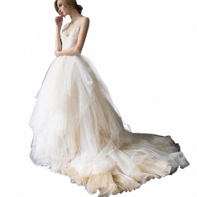 Skirts skirts Gorgeous Soft Tulle Wedding Skirt Custom Made Ball Gown Bridal With Sweep Train Separates Po Prop C9tG#-image-799073850