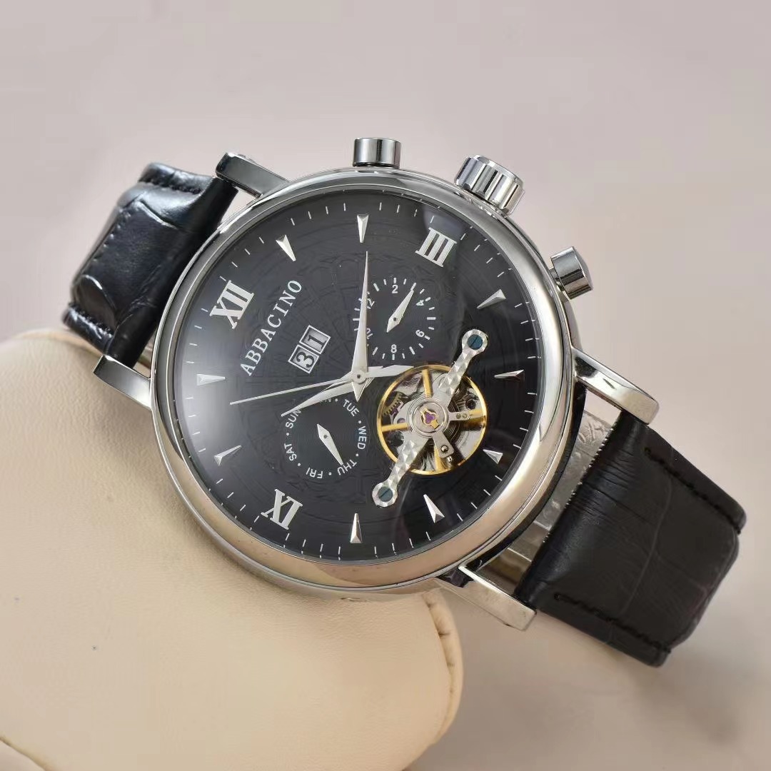 

New Arrival Moderno calendar men's PP Watch Automatic Machinery Cowhide Stainless steel bracelet 42mm Tourbillon Movement Watches Montre de luxe, Carton