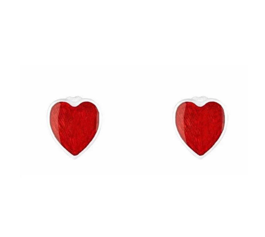 

925 pure silver stud heart-shaped enamel Tremella needle is non-allergic and colorfast jewlery earrings designer luxury orecchini aretes cjeweler for mens womens
