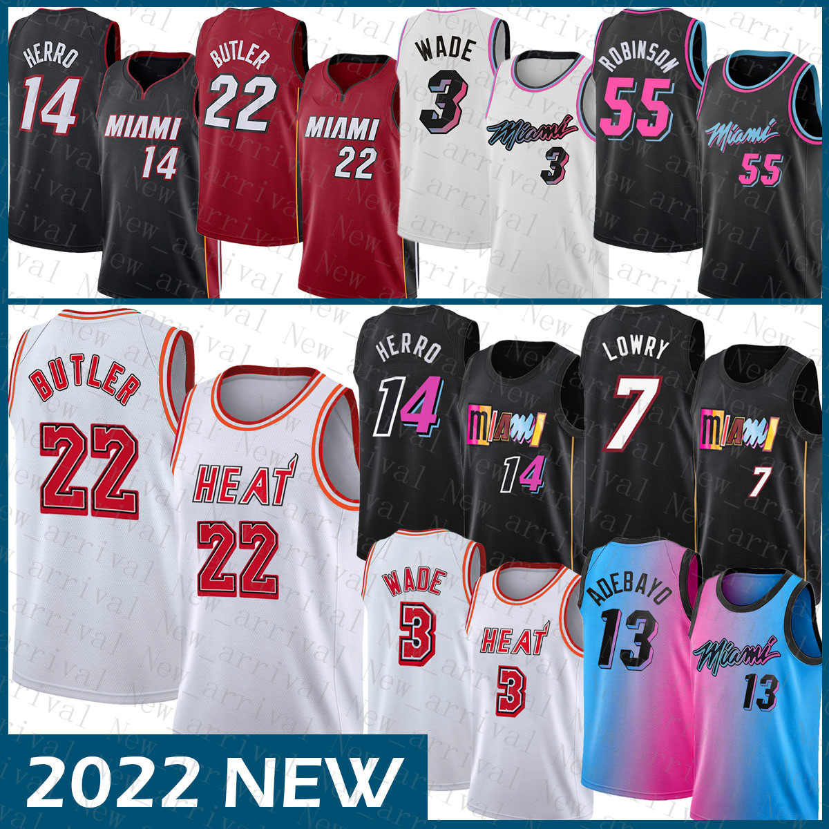 

2022 Basketball Jersey 22 3 14 7 13 55 Miamis Heats Jimmy Butler Dwayne Dwyane Wade Tyler Herro Kyle Lowry Bam Adebayo Duncan Robinson Lavender, 2022 jersey