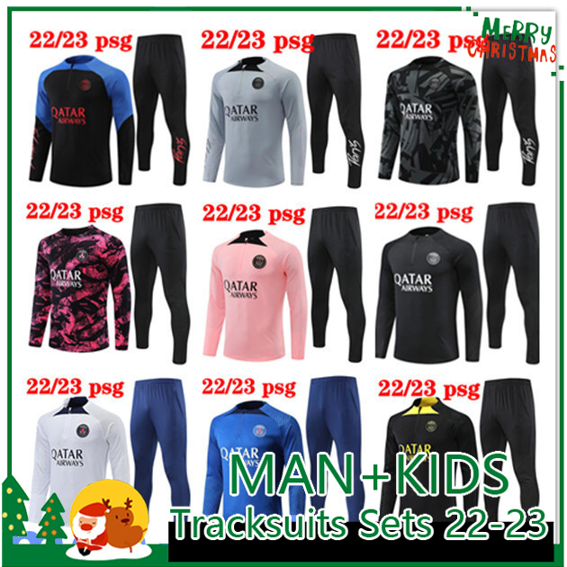 

2022 2023 Soccer Tracksuits Sets 22 23 PSGs adult chandal set PSGs TRACKSUIT TRAINING SUIT mbappe KIDS SWEATER, Player version 7