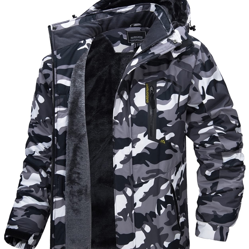 Skiing Jackets TACVASEN Fleece Lining Mountain Mens Hiking Outdoor Removable Hooded Coats Ski Snowboard Parka Winter Outwear 220905
