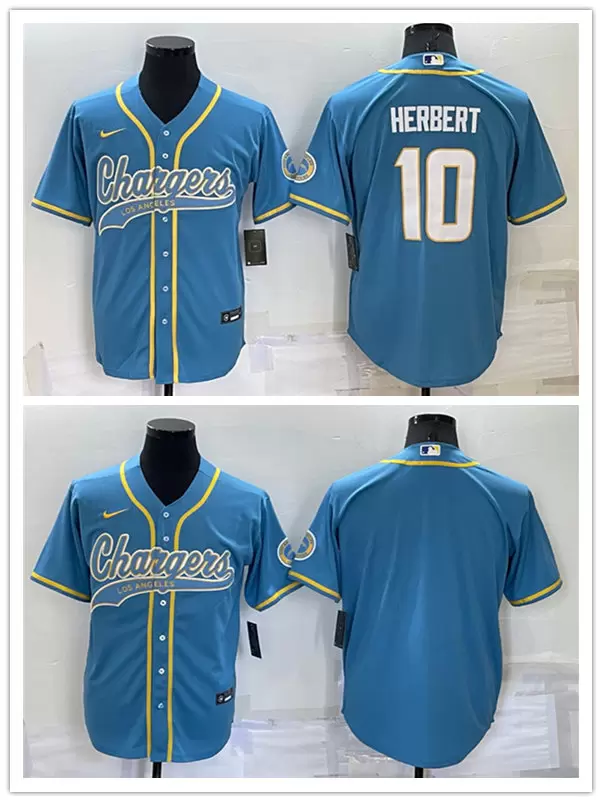 

Jersey Los Angeles''Chargers''Men Justin Herbert Cool Base Stitched Baseball football Blue''nfl
