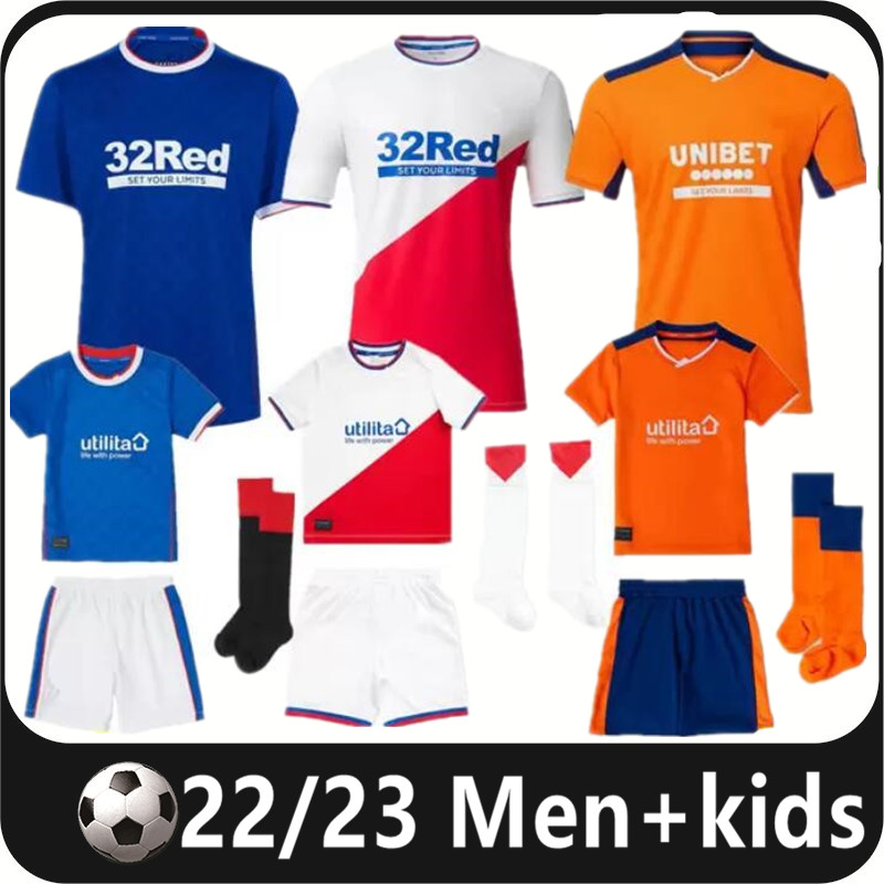 

2022 2023 Rangers fc Soccer Jerseys Glasgow Legends home away 22 23 DEFOE HAGI BARKER KENT TAVERNIER third Men kids kit Football Shirts, 22/23 3rd