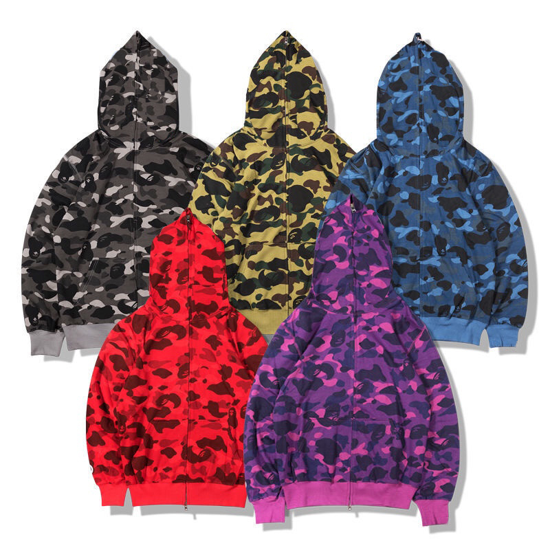 

Designer Mens women shark hoodies popular Jogger pattern Sportwear Fleece sweatshirt s Camouflage zipper top hoodie quality jacket -3XL, Consultative service