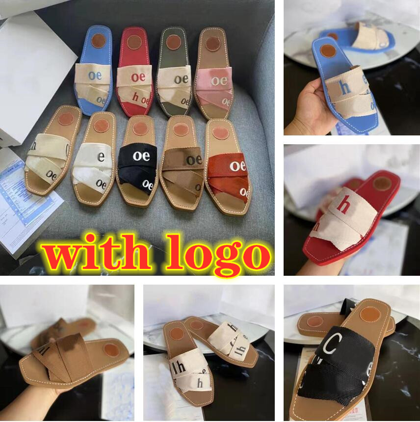 

Summer Women Slippers Designer Canvas Woven Outdoor Peep Toe Casual Slipper Flip Flops Sandals Beach Sliders Scuffs Indoor Shoes 35- No Box