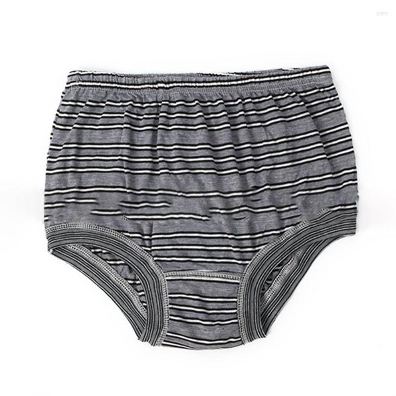 Sous-vêtements pour hommes, sous-vêtements en coton, Style Vintage de la vieille école, culotte taille haute extensible, rayée pour hommes d'âge