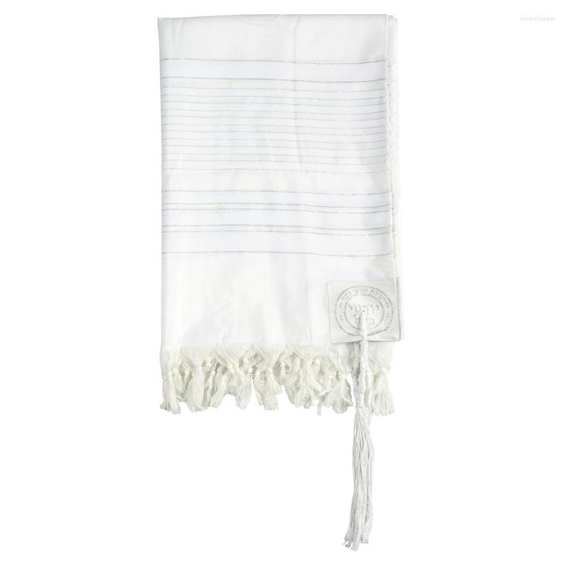 

Scarves Judaica Israel Jewish Talit White Polyester Large Size Prayer Shawl Tallit