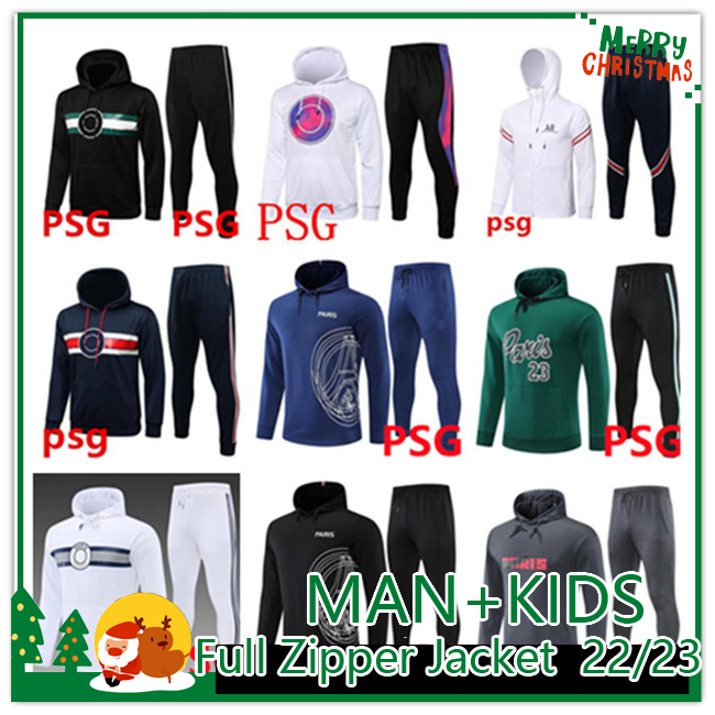 

22/23 Soccer Tracksuits Sets 2022 2023 men kids chandal futbol training suit football jacket 2022/23 soccer set adult boys kit PSGS tracksuit hoodie Survetement
