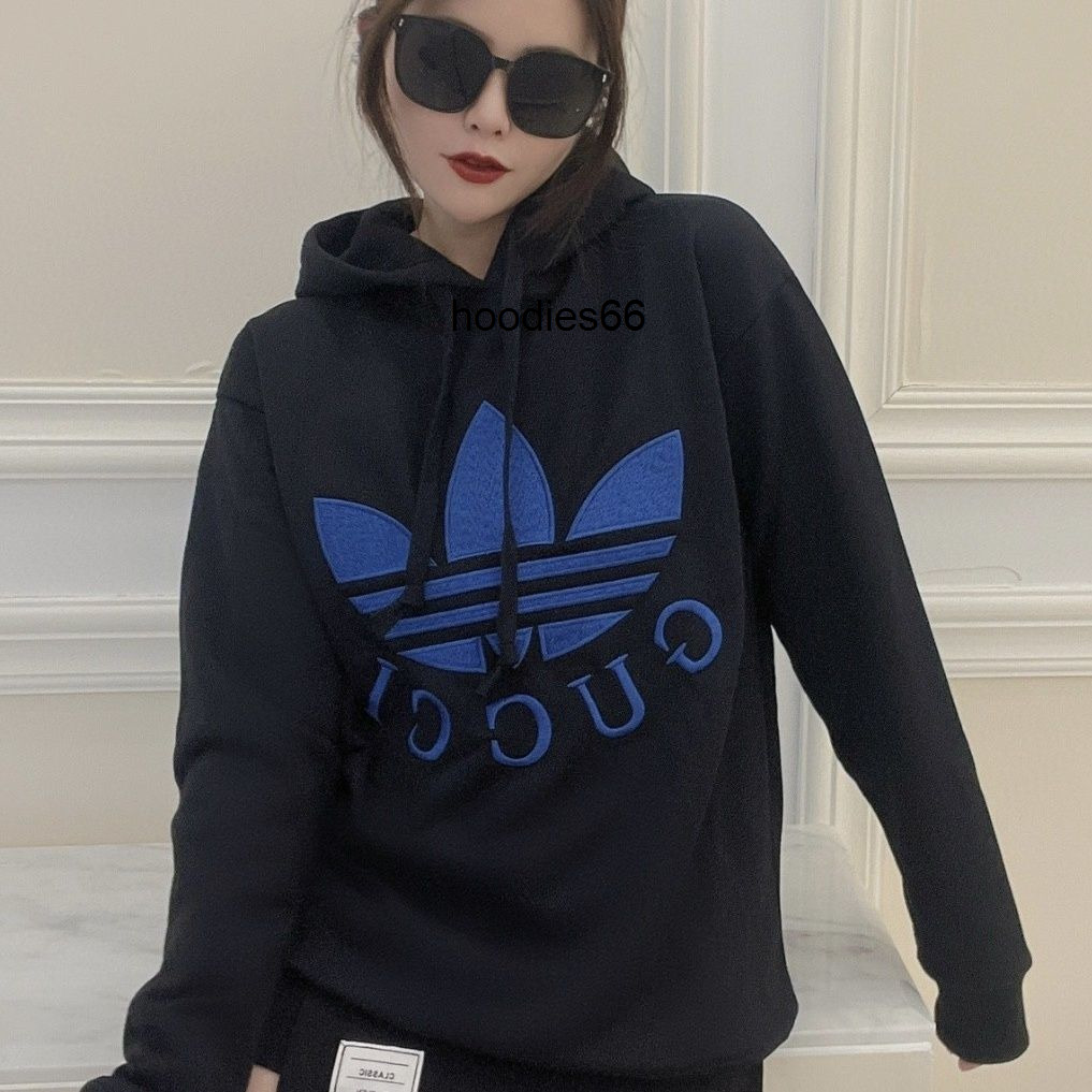 

22 autumn and winter new hoodie Limited sweater female embroidery letters lovers double g hooded men's fashion, White