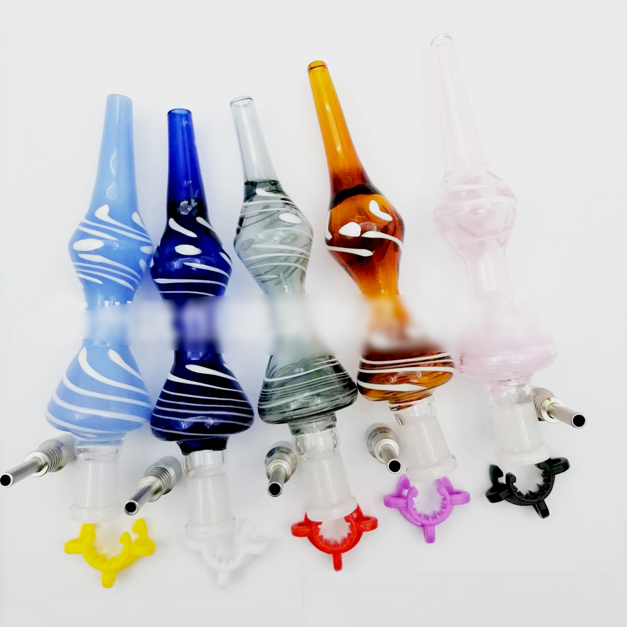 

Hookahs 130Mm Nector Collector Kit with Titanium Tips Wax Dabber Mouthpiece High Borosilicate Glass Pipe Micro Nc Collector Set Water Mini Bong