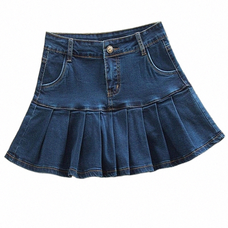 Skirts skirts Denim Skirt With Ruffles 6XL 7XL Harajuku Y2K Jeans Skater Woman High Waist Bottom Female Casual Pleated Micro Mini Short Jurken 32-image-799068430
