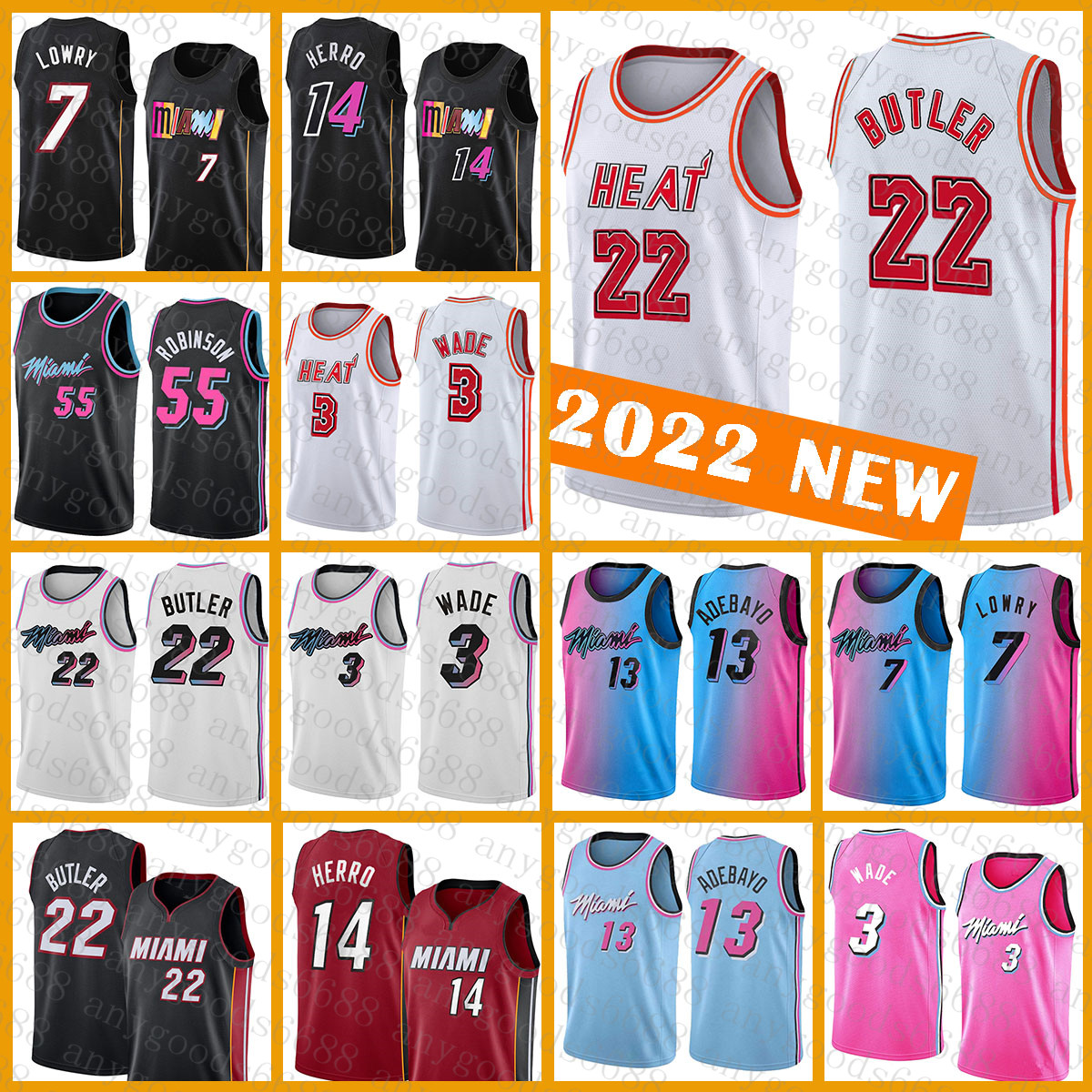 

New Basketball Jersey 22 3 14 7 13 55 Miamis Heats Jimmy Butler Dwayne Dwyane Wade Tyler Herro Kyle Lowry Bam Adebayo Duncan Robinson Army Green