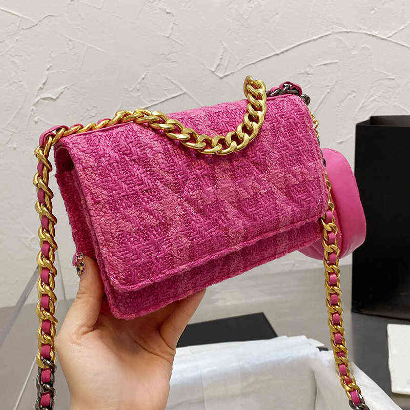 

CC Bag Shopping s 2022 Designer Women Tweed Crossbody Shoulder Summer Vintage Fashion Handbags Woolen Houndstooth Handbag with Wholes, Make up the difference