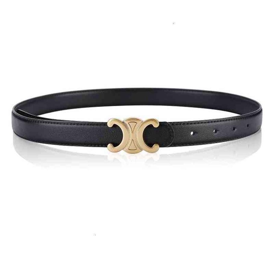 

Luxury Belts Designer Net red Arc de Triomphe belt women's versatile decorative wool pants smooth Buckle Black Leather Belt 13381750