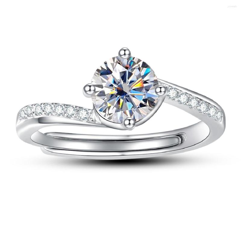 

Pendant Necklaces AnuJewel 1ct D Color Moissanite Diamond Twist 18K Gold Plated Engagement Wedding Rings For Women Wholesale