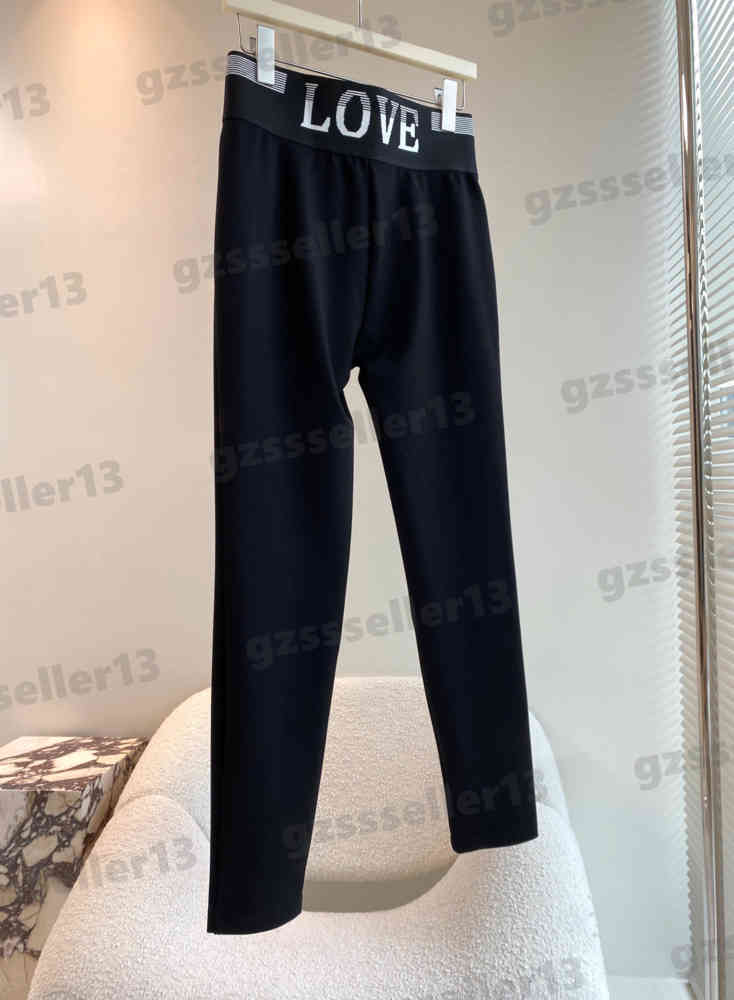 

Leggings For Womens Designer Pants Fashion Brand Black High Waist Signature Elastic Thread Slim Fit Casual Pants Luxury Women Clothing 0912