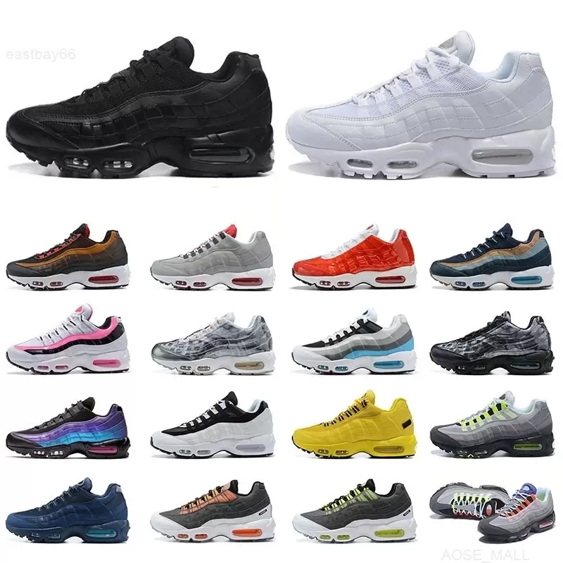 

airmaxs 95 Shoes Men Women Running shoes Triple Black White Neon Laser Fuchsia Red Orbit Bred Aqua 95s Yin Yang OG Mens Trainers Sports Sneakers eur 36-46, Box