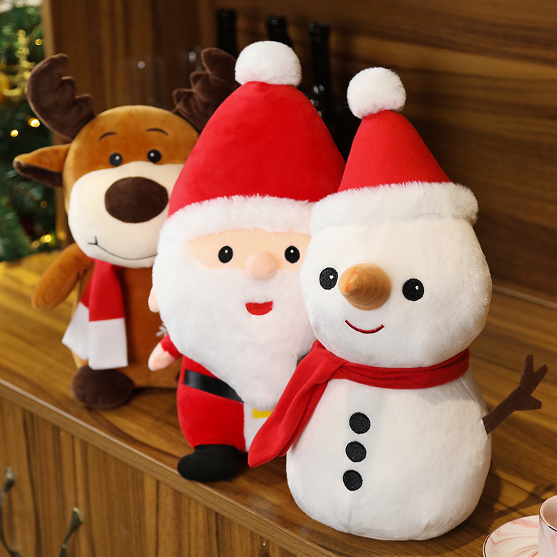 

23/10cm Santa Claus Doll Plush Toy Elk Doll Ragdoll Christmas Event Gift, White
