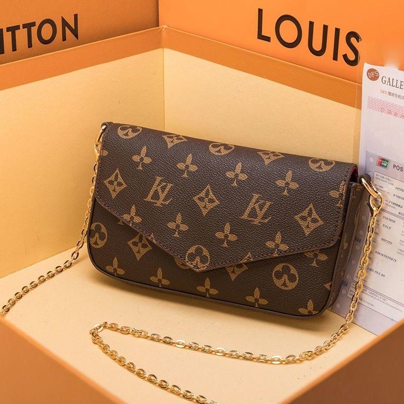 

Top Original High Quality 3pcs set Louise Shoulder Bags Luxurys Designer Purse Woman Fashion Monogrames Multi Pochette Felicie Chain Crossbody Bag With Box DustBag, Make up the freight