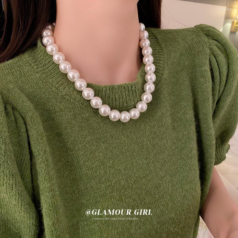 

Choker Vintage Large Pearl Necklace Fashion Clavicle Chain Simple And Versatile