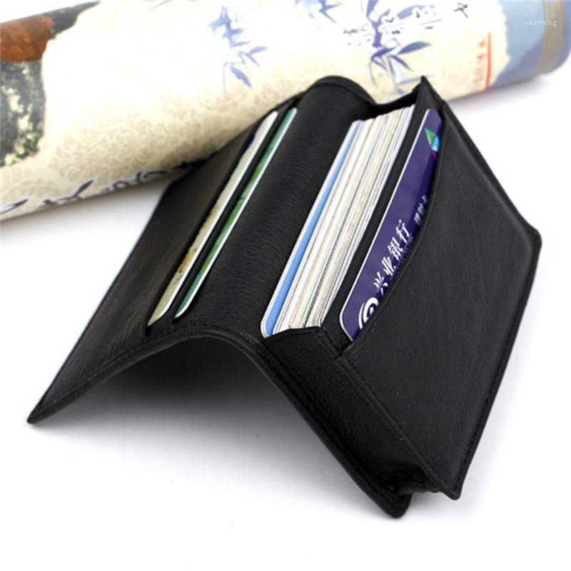 

Card Holders Holder Men's Business Pocket Slim ID Money Wallet Faux Leather Man Case Wallets, Black