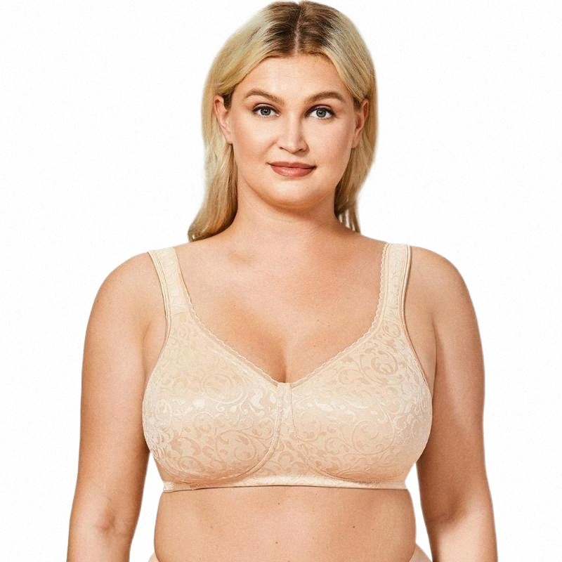 Bras bras DELIMIRA Women's Lace Wireless Smooth Bra Minimiser Plus Size Unlined Comfort1 h8nF#-image-799050989