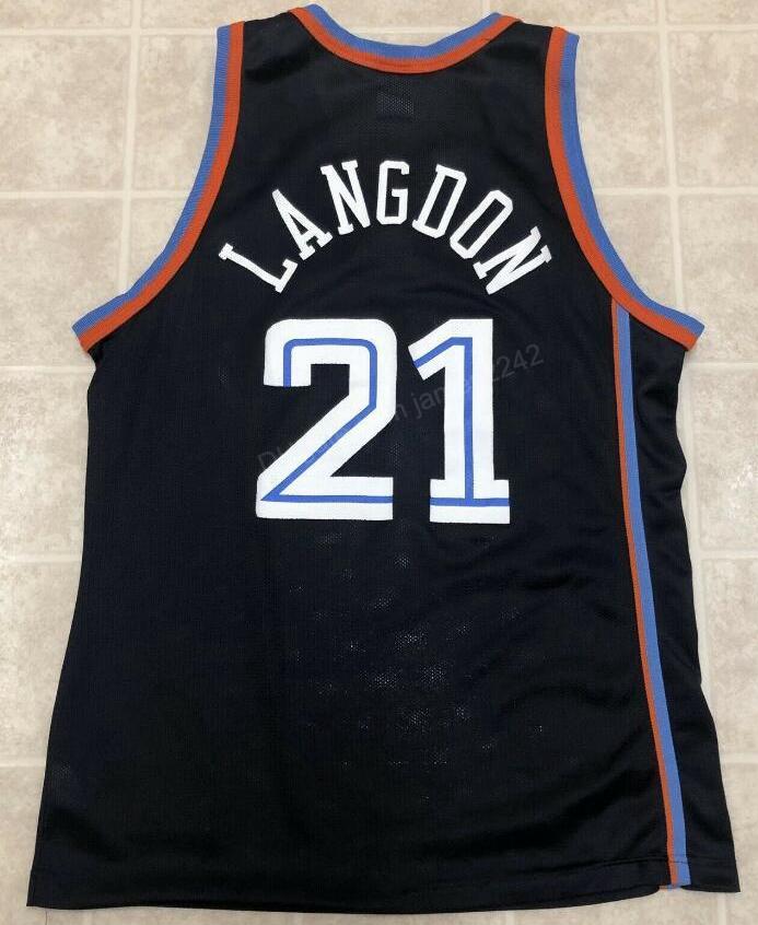 

College wear Custom Retro #21 Trajan Langdon Basketball Jersey Men's Black Any Size 2XS-3XL 4XL 5XL Name Or Number Top Quality