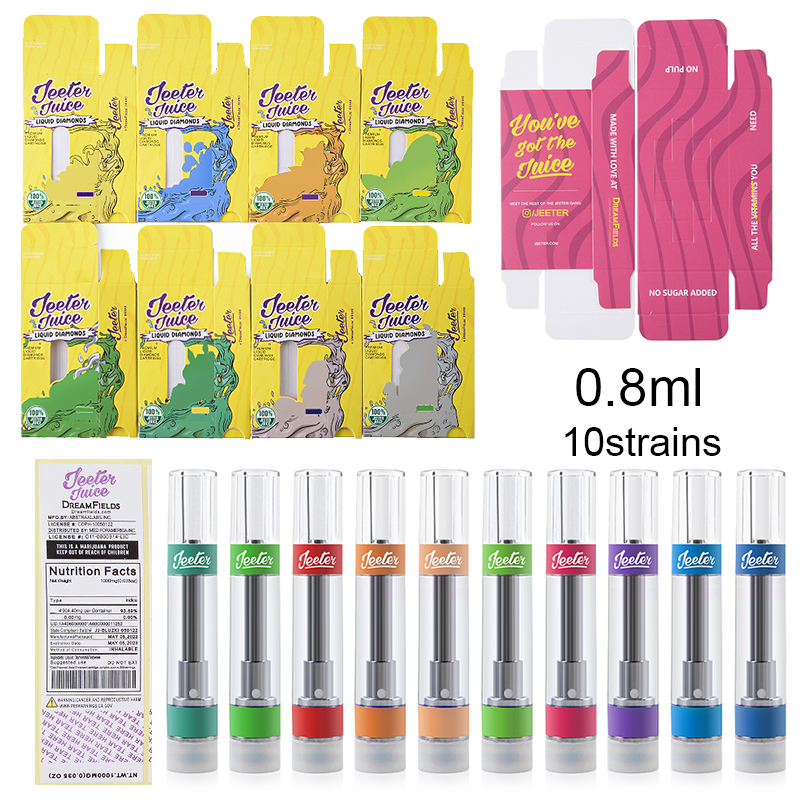 

jeeter Juice Atomizers Vape Cartridges Packaging Press On Vapes Cartridge 0.8ML 1.0ml Coil Glass Tank Vaporizer Atomizer 510 Thread