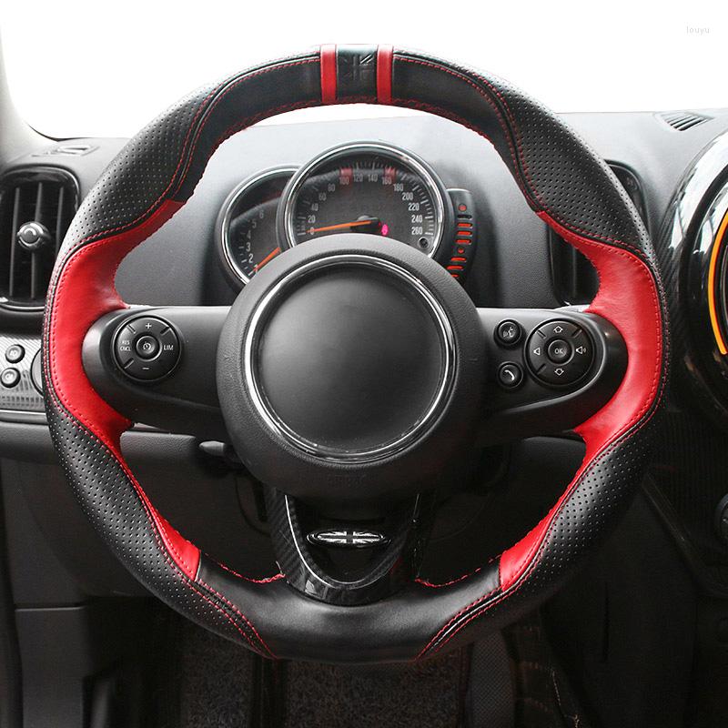 Housses de volant en peau de vache cousue à la main pour Mini Cooper F54 F55 F56 F57 F60 R55 R56 R60 accessoires de voiture décoration intérieure