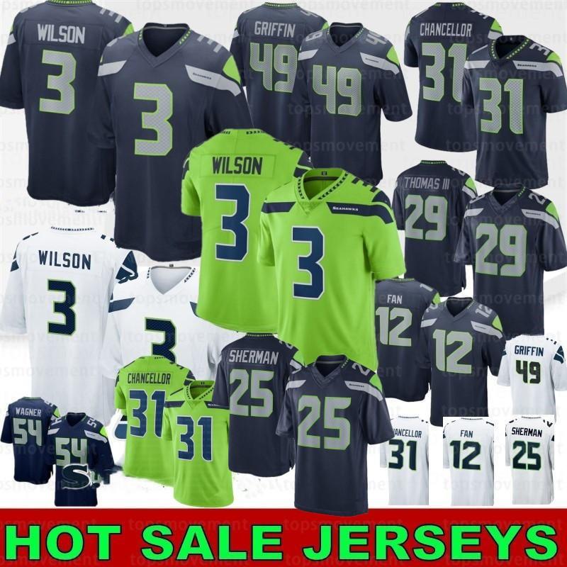 

College wear 3 Russell Wilson Men 49 Shaquem Griffin 12s 12th Fan 20 Rashaad Penny 31 Kam Chancellor 29 Thomas Jerseys 2020 New, Haiying
