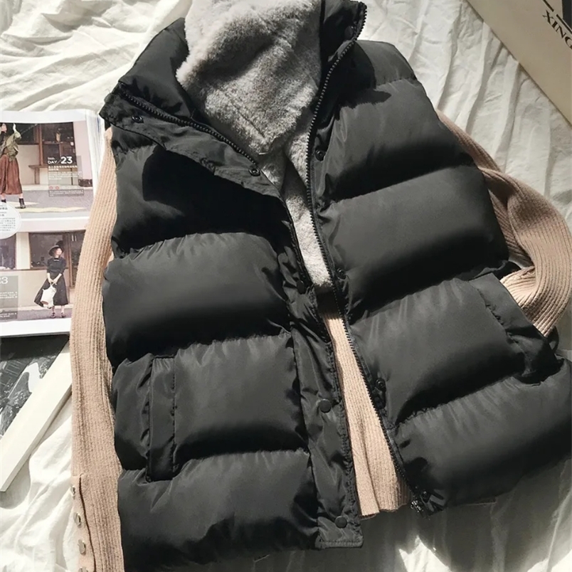 Women's Vests Women Winter Warm Cotton Padded Puffer Vests Sleeveless Parkas Jacket 220905