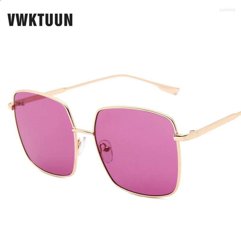 

Sunglasses VWKTUUN Woman Big Square Glasses UV400 Colorful Womens Mirror Shades Eyewear Oversized Frame