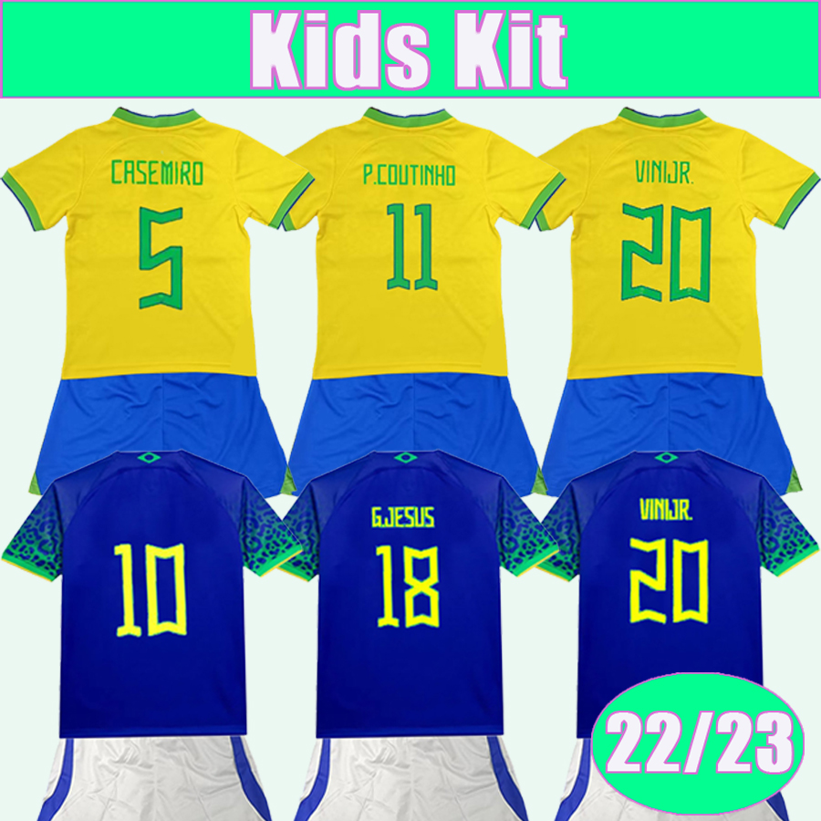 

2022 2023 L. PAQUETA NERES Kids Kit Soccer Jersey P. COUTINHO FIRMINO G. JESUS MARCELO PELE Football Shirts Uniforms, Tz11262 22 23 home no socks
