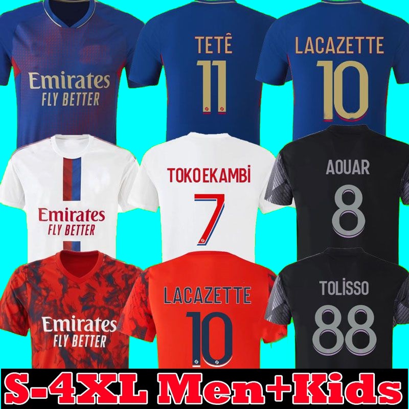

22 23 Maillot Lyon Soccer Jersey 2022 2023 TOKO EKAMBI CHERKI AOUAR HOME third away L.PAQUETa DEMBELE Tagliafico TOLISSO TETE 3rd fourth football shirt FAN PLAYER, 22 23 away