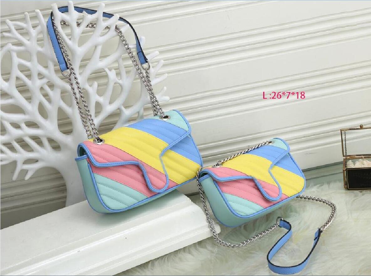 

Women Handbags High Quality bag Macaroon Silver Chain Shoulder Bags Crossbody Soho Disco Messenger Purse Wallet More style, #1732 middle size:22cm