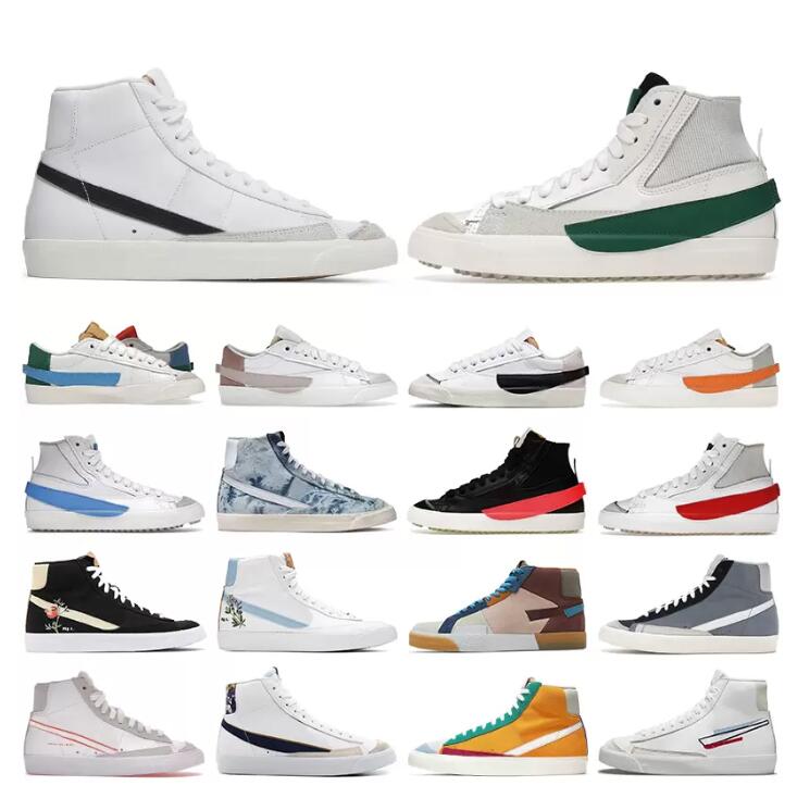 

Blazer Mid 77 Men Women Casual Shoes Vintage Blazers Jumbo Low Black White Multi Color White Indigo Pine Green Mens Trainers Designer size 36-45 Fast delivery, Please contact us