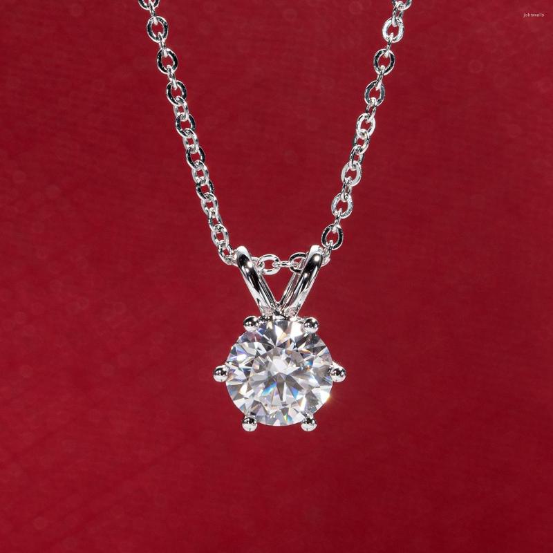 

Pendant Necklaces AnuJewel Real 14K Gold 1ct D Color Moissanite Diamond Necklace With Certificate Fine Jewelry Wholesale