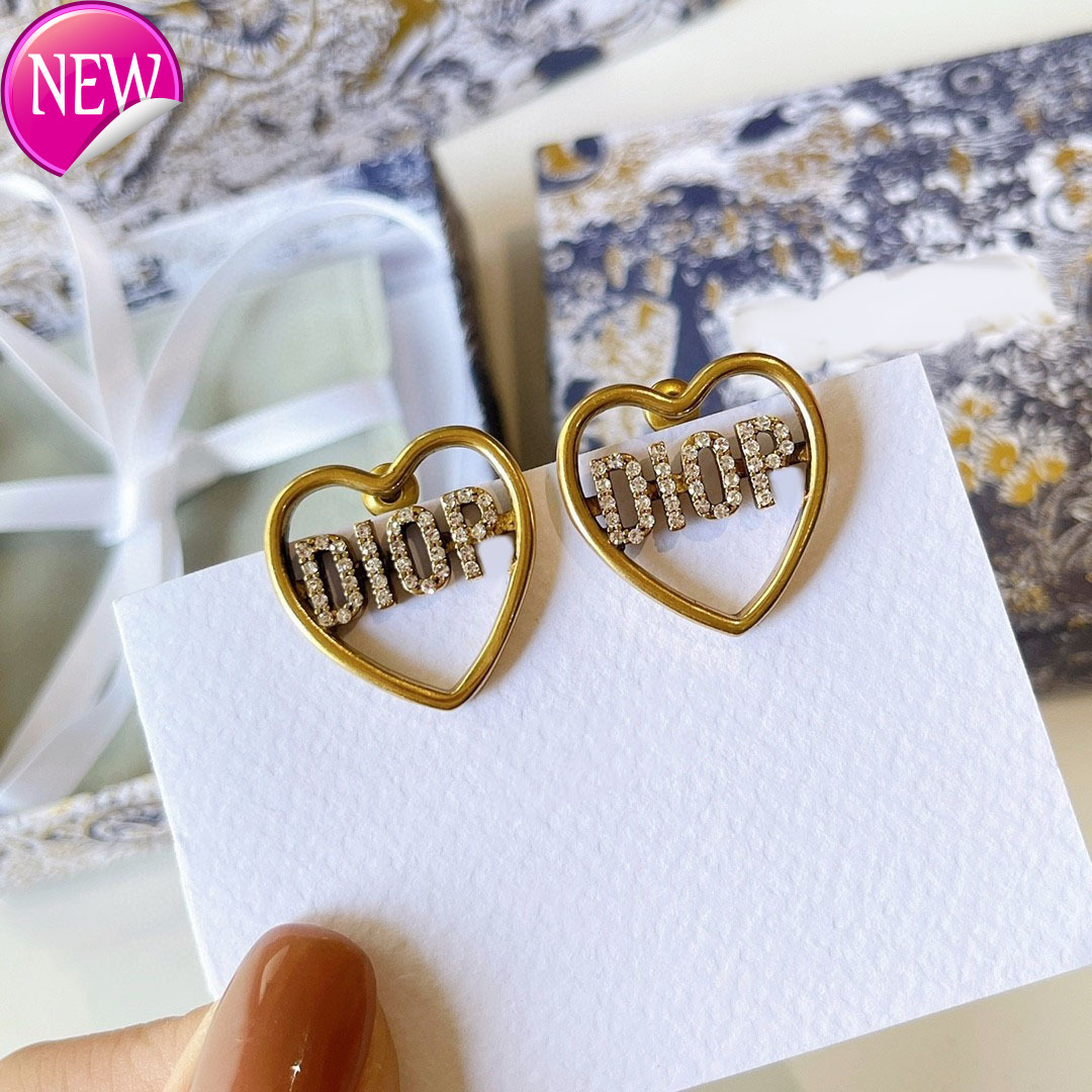 luxury brand design earrings D family 2022 new heart-shaped Pearl Earrings female net red same personalized versatile-image-801202612