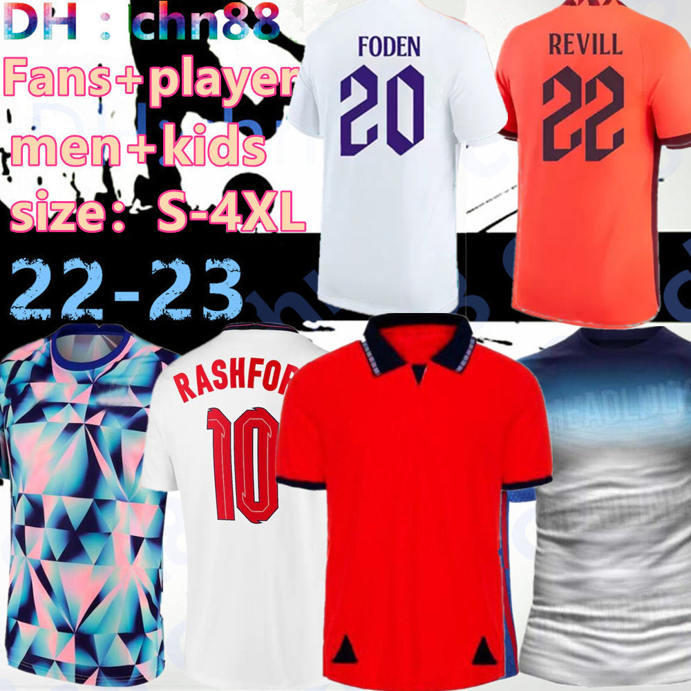 

2022 2023 STERLING soccer jersey KANE RASHFORD SANCHO GREALISH MOUNT FODEN HENDERSON SAKA 22 23 national football top shirt men women kids kit sets uniforms, 2022 away