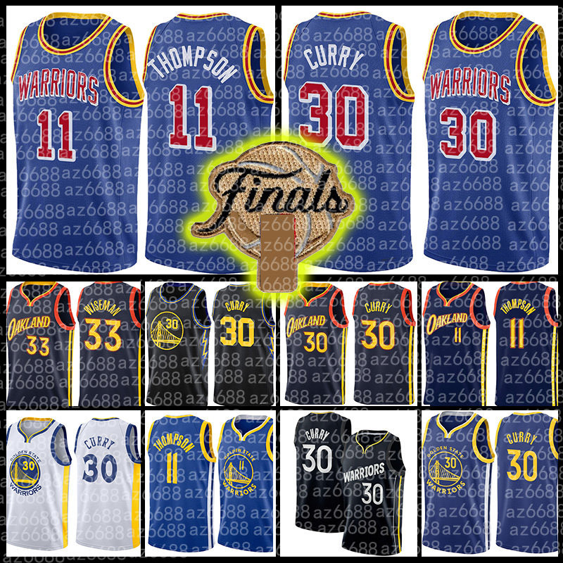 

2022 patch Basketball Stephen Curry Jersey Klay Thompson 11 Andrew Wiggins Golden Draymond Green State Poole 3 Sports Warriores Shirt White Black Blue Yellow