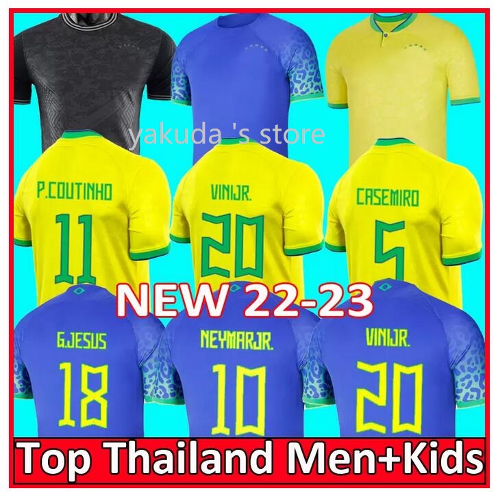 

22 -23 Brazil Brasil Soccer Jerseys Customized Thai Quality shirts Custom PELE VINI JR L.Paqueta NERES G.JESUS DANI ALVES CASEMIRO Alisson, 22-23 home with patch