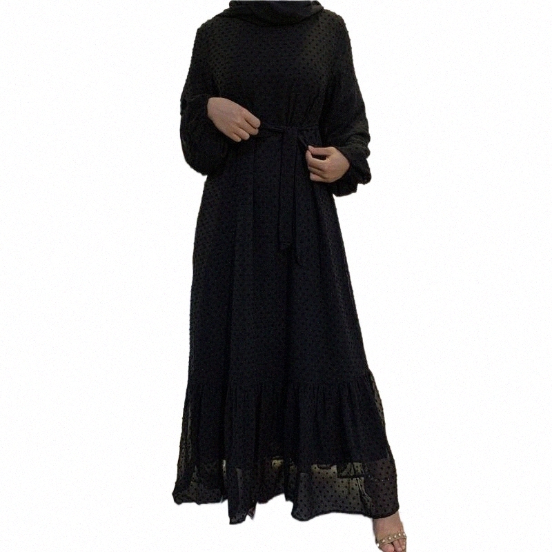 

Ethnic Clothing ethnic Clothing Muslim Robe Islamic For Women Middle East Duibai Arab Ramadan Prayer Lace Polka Stiching Elegant Abaya Belt Dress CM015 M4tZ#