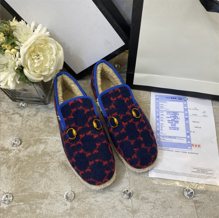 

loafers Muller Women shoes Horsebit Textured Wool Loafer Fabrics Rubber Midsole Flat Home Shoes Lady Check Tweed Walking Loafer size 35 - 42, Split