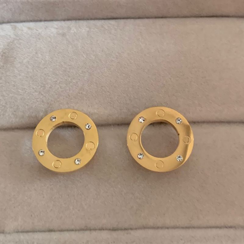

Top Quality Fashion Designer Women Love Stud Classic Titanium Steel Ring Couple Earrings