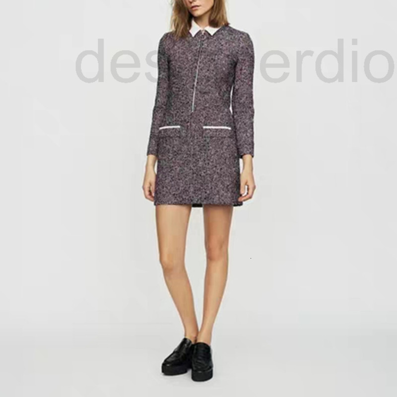 

Casual Dresses designer Fadan aw18 tweed shirt zipper dress Q8T7, 2# packing bag